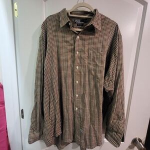 Ralph Lauren Black and Tan Checkered Shirt
